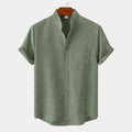Camicia uomo collo coreana a maniche corte