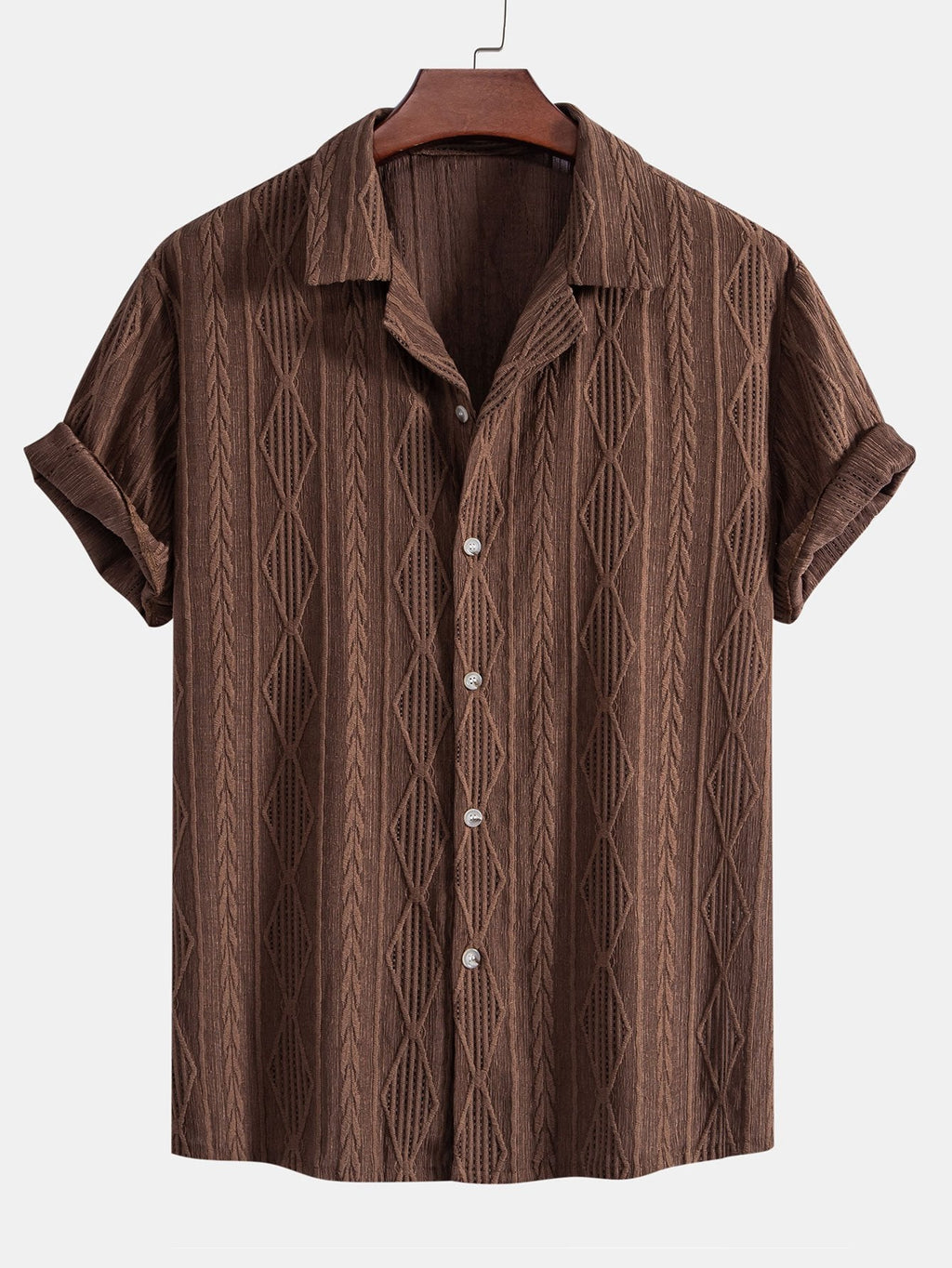 Camicia uomo con trama in rilievo