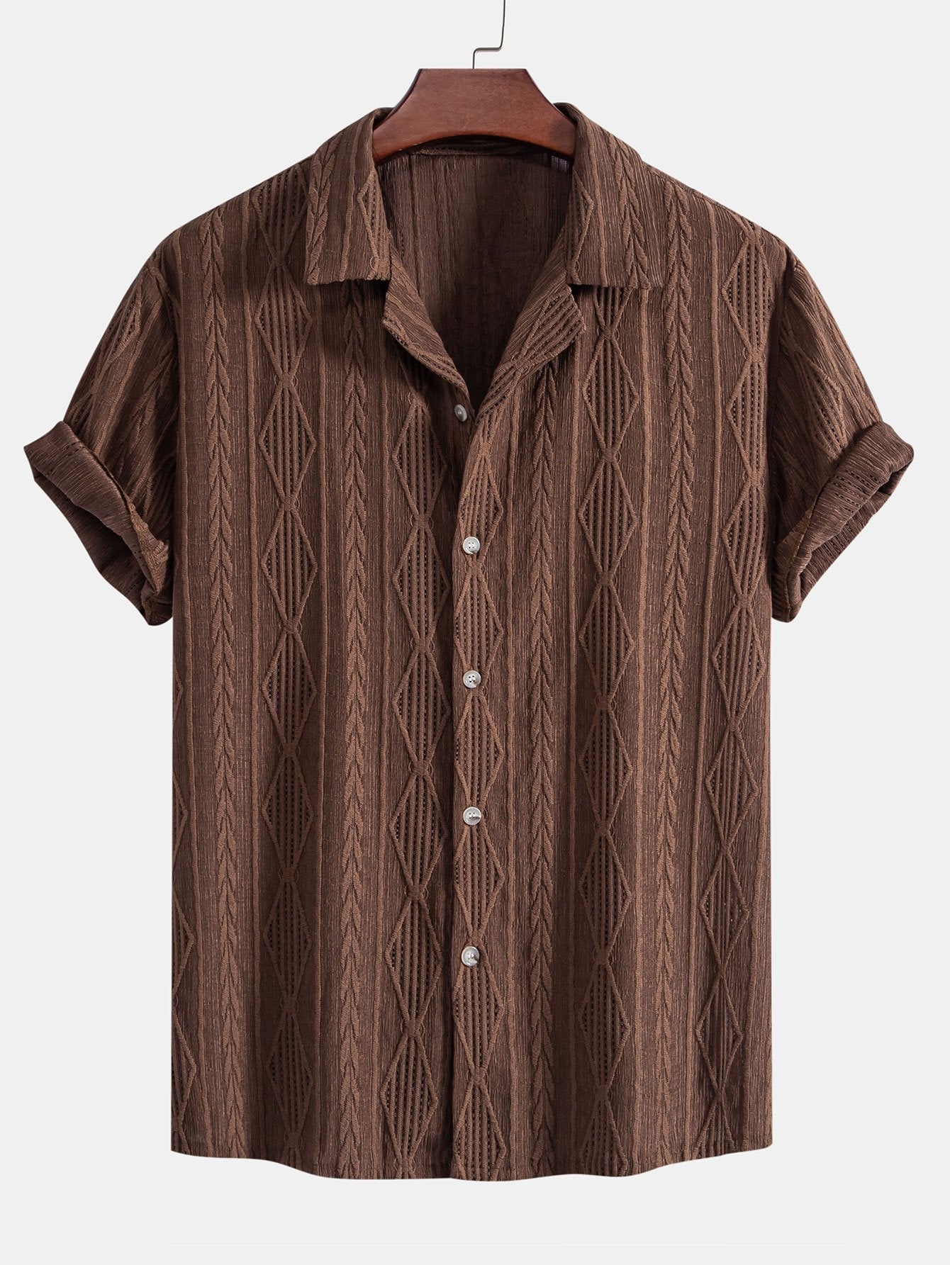 Camicia uomo con trama in rilievo