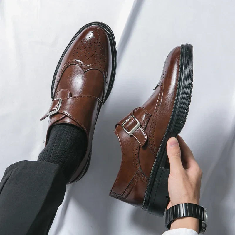 Men's Buckle Monk Strap Shoes