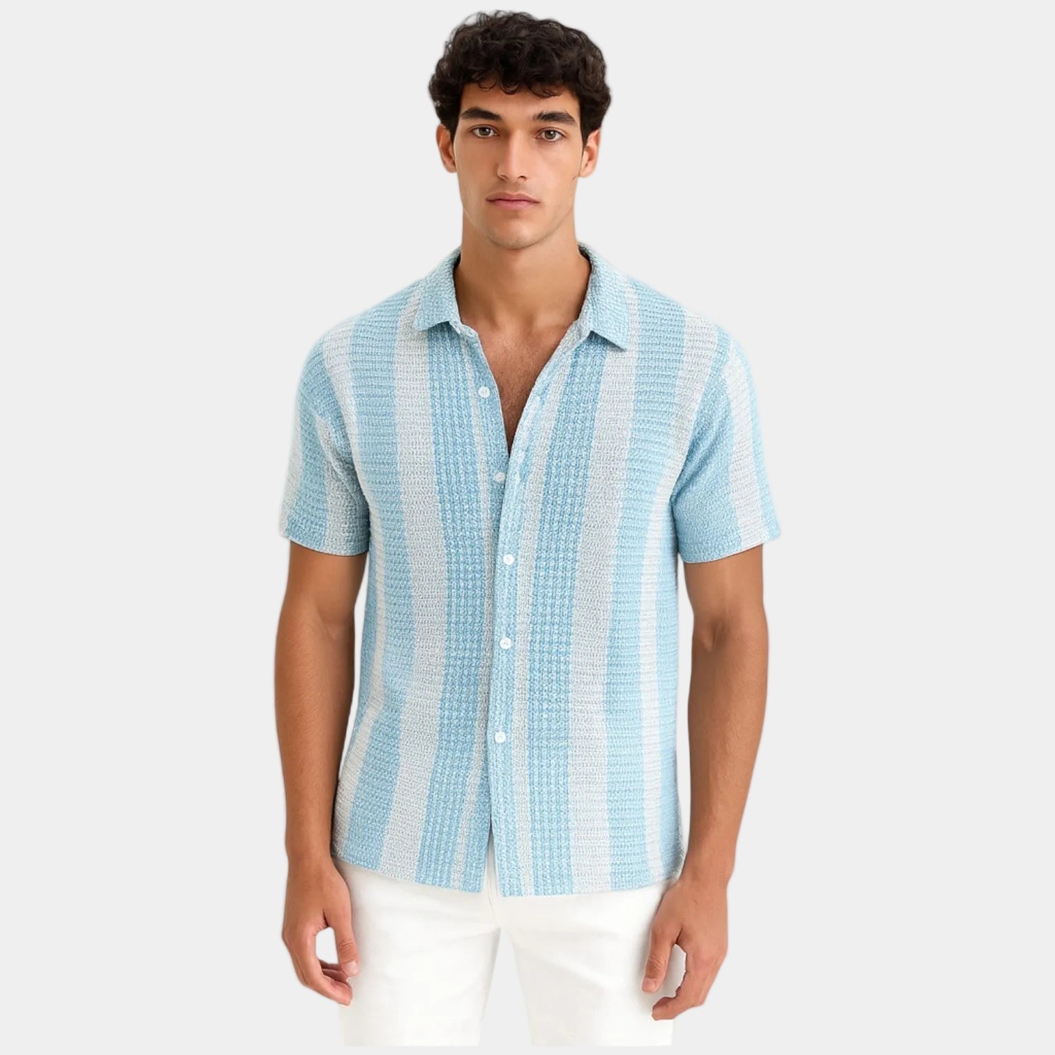 Men's Button-Up Striped Shirt