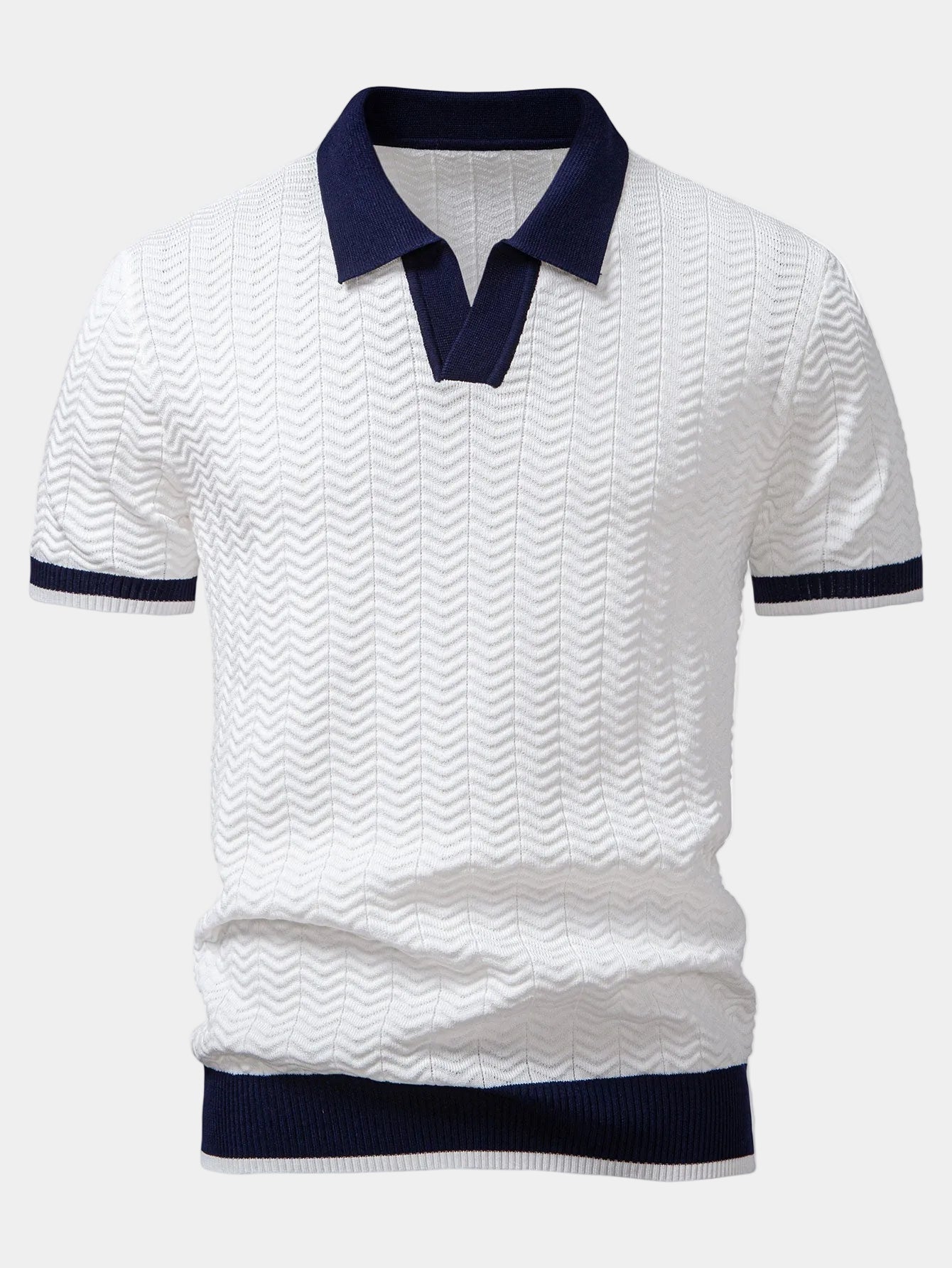 Men's Contrast Collar Polo Shirt