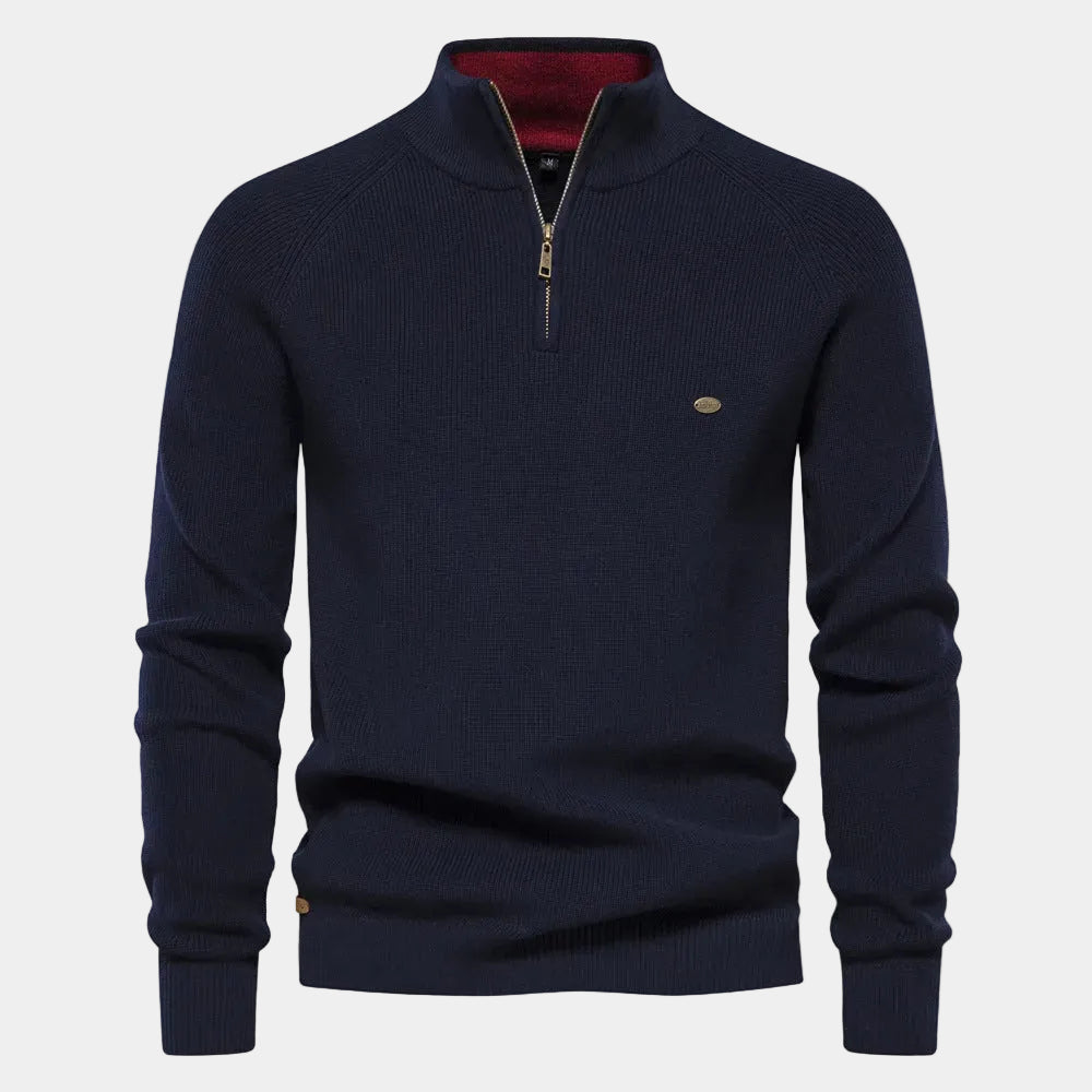 Men's High Neck Quarter-Zip Jumper