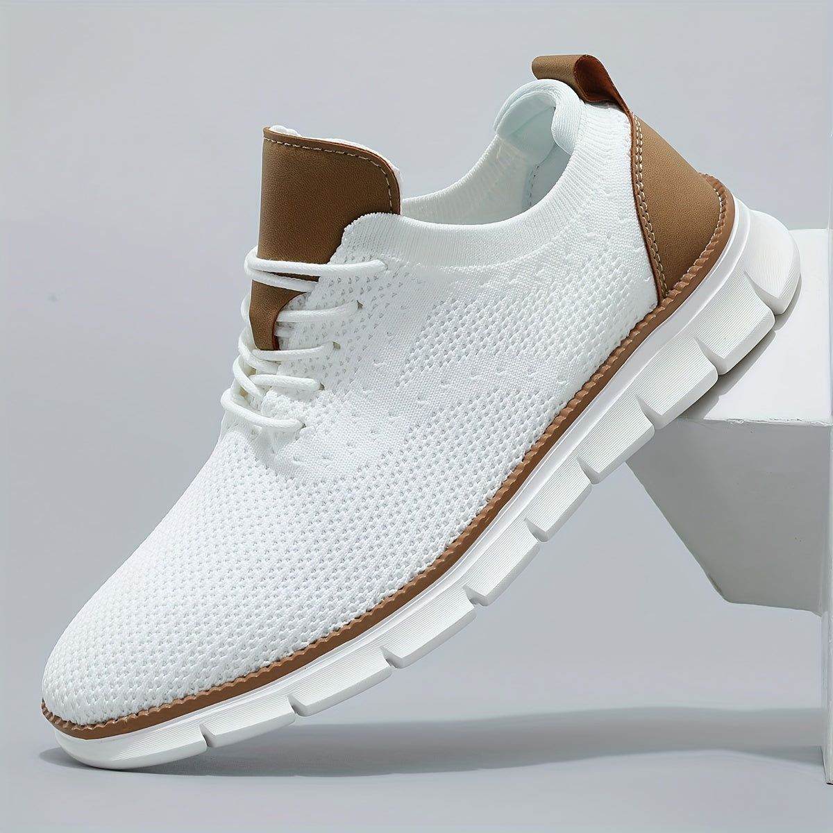 Men's Open-Knit Lace-Up Sneakers