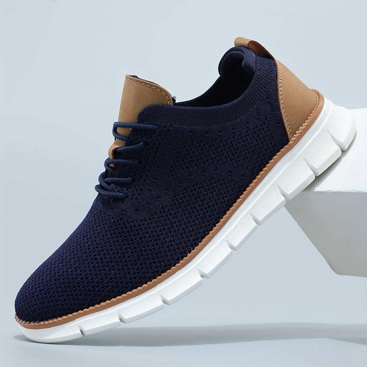 Men's Open-Knit Lace-Up Sneakers
