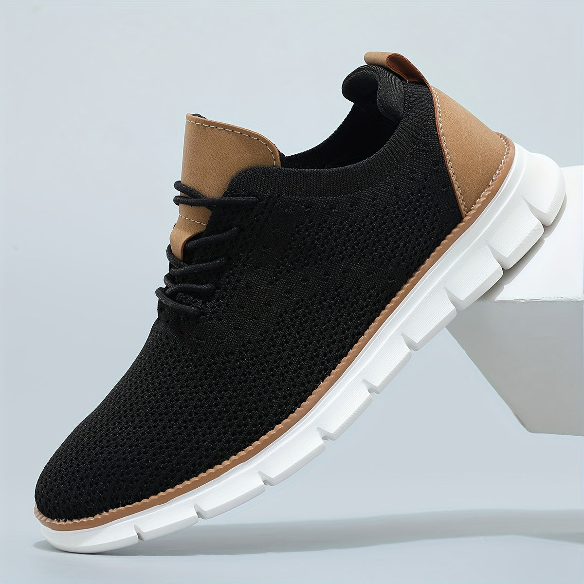 Men's Open-Knit Lace-Up Sneakers