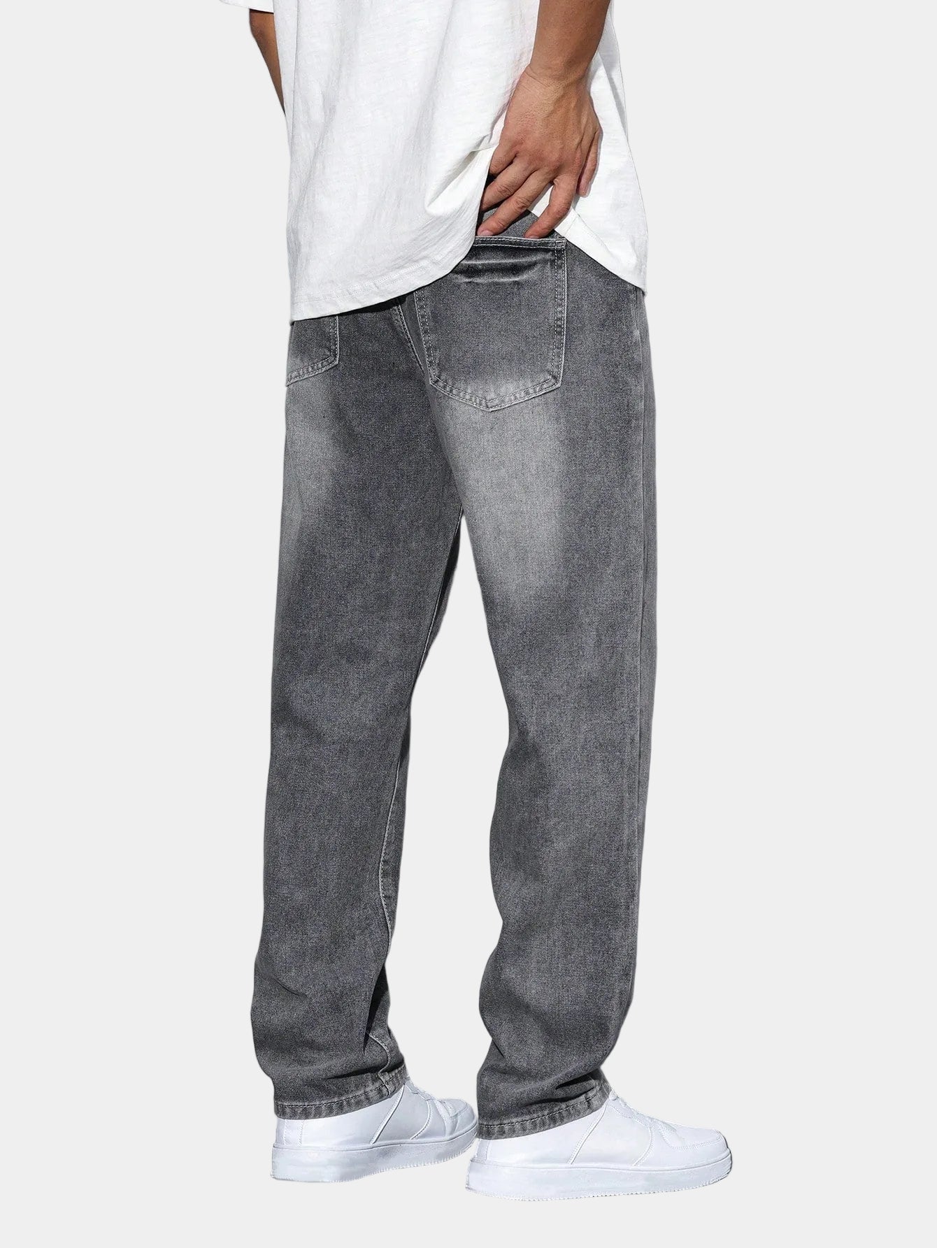 Men's Washed Straight Jeans