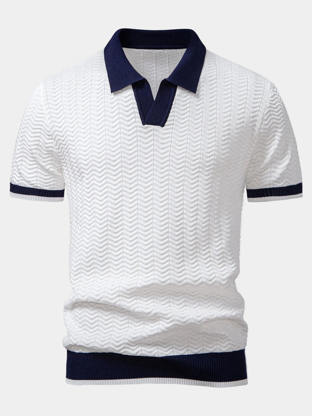 Polo uomo con trama lavorata
