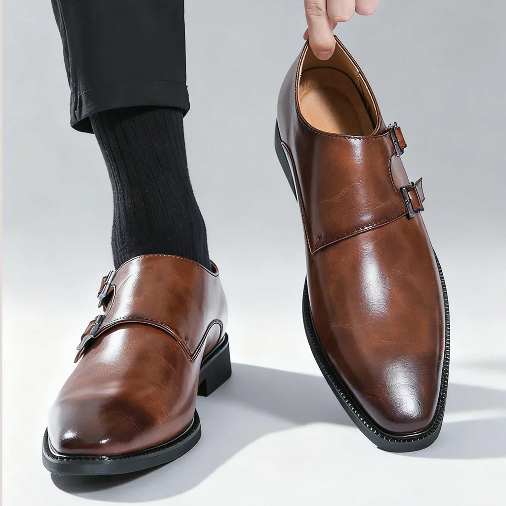 Scarpe uomo con doppia fibbia