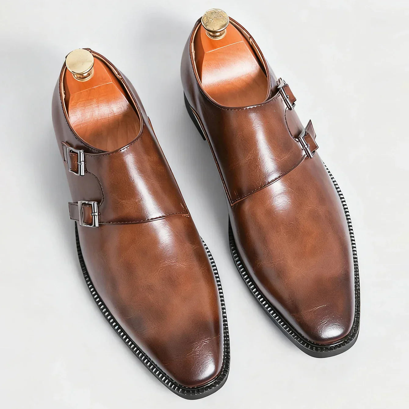 Scarpe uomo con doppia fibbia