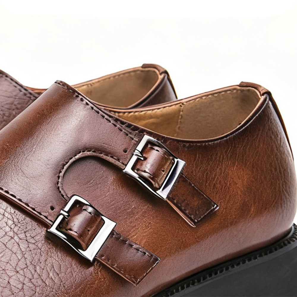 Scarpe uomo con doppia fibbia
